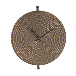 BreeBe - Metal Wall Clock with Suspended Stand 15"D - Bronze