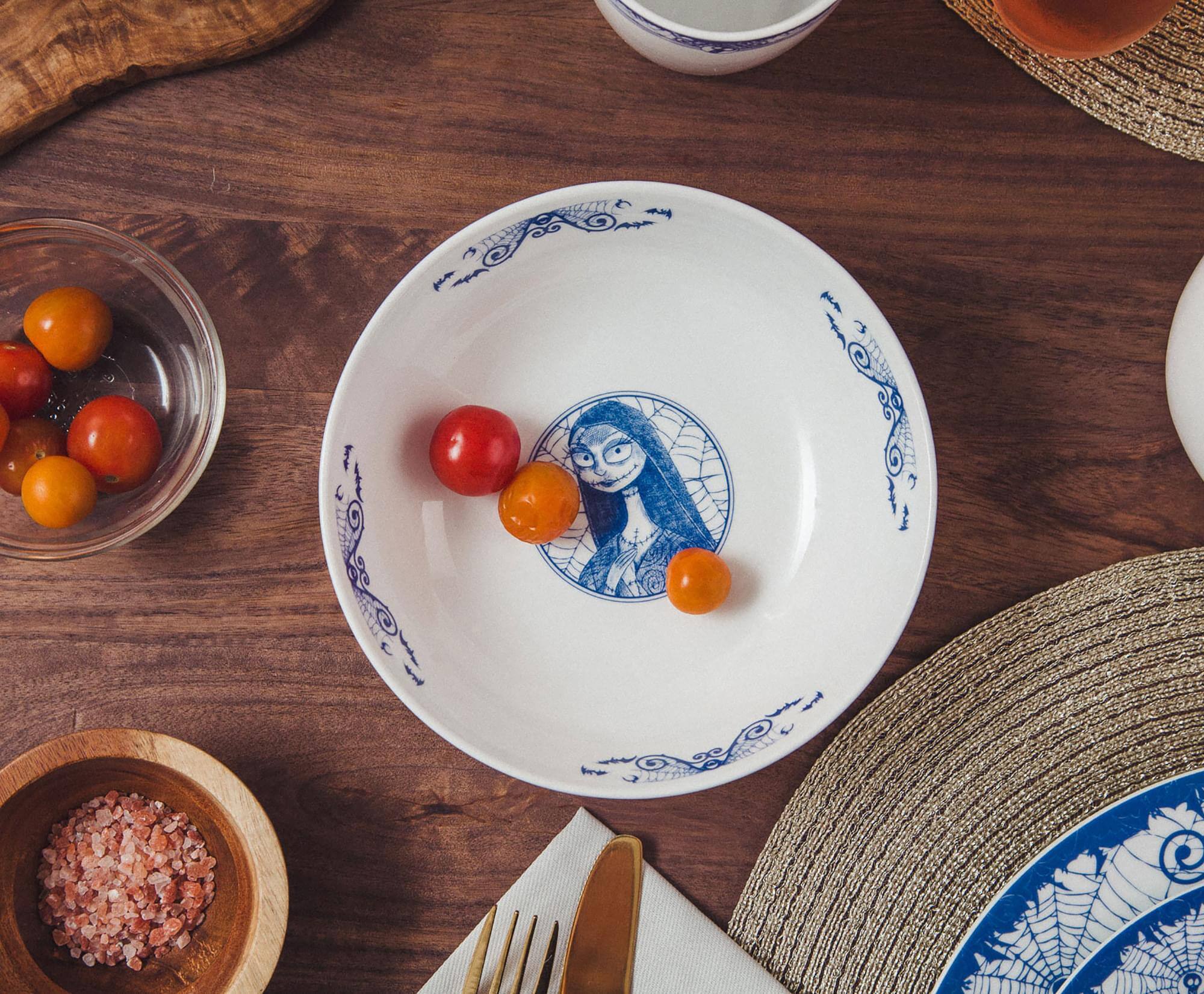 Alt View 4. Disney - Disney The Nightmare Before Christmas Jack and Sally 8-Piece Dinnerware Set - Blue.