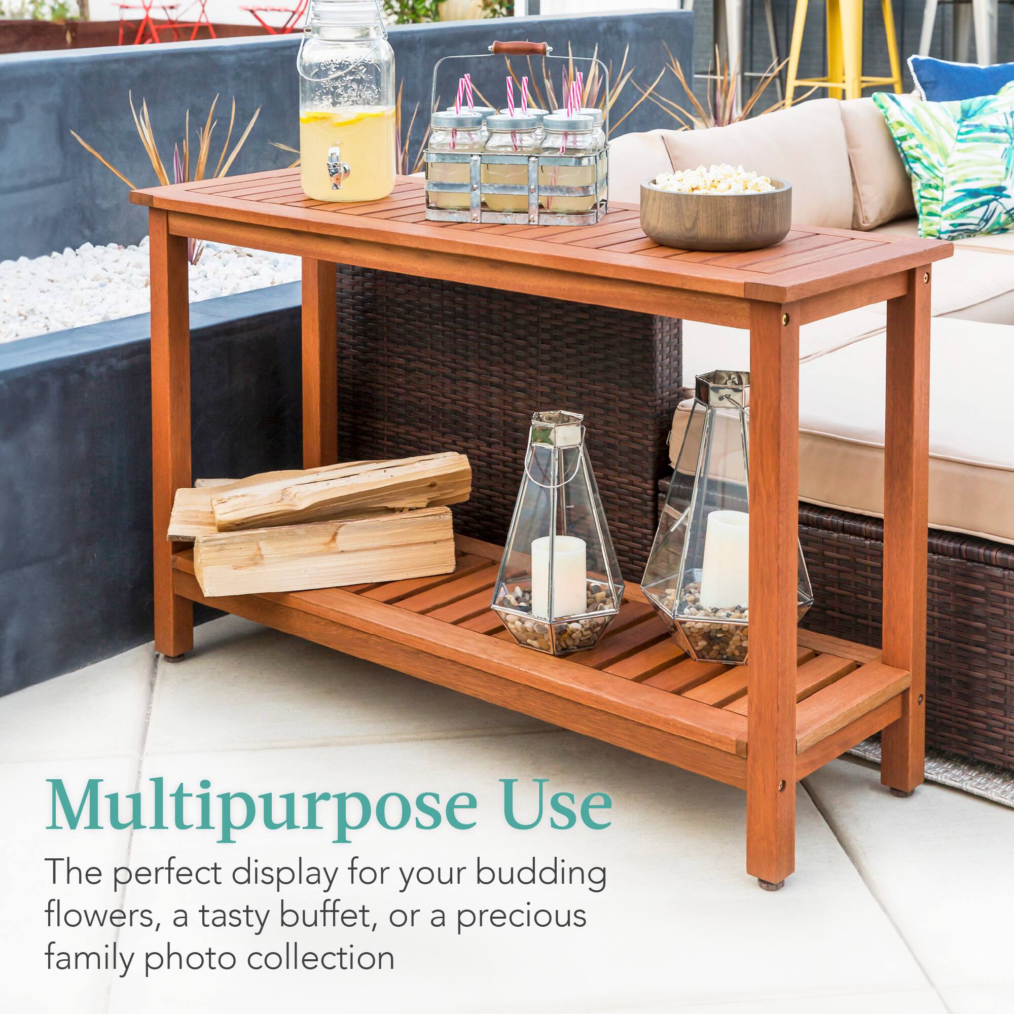 Multipurpose Use

The perfect display for your budding flowers, a tasty buffet, or a precious family photo collection