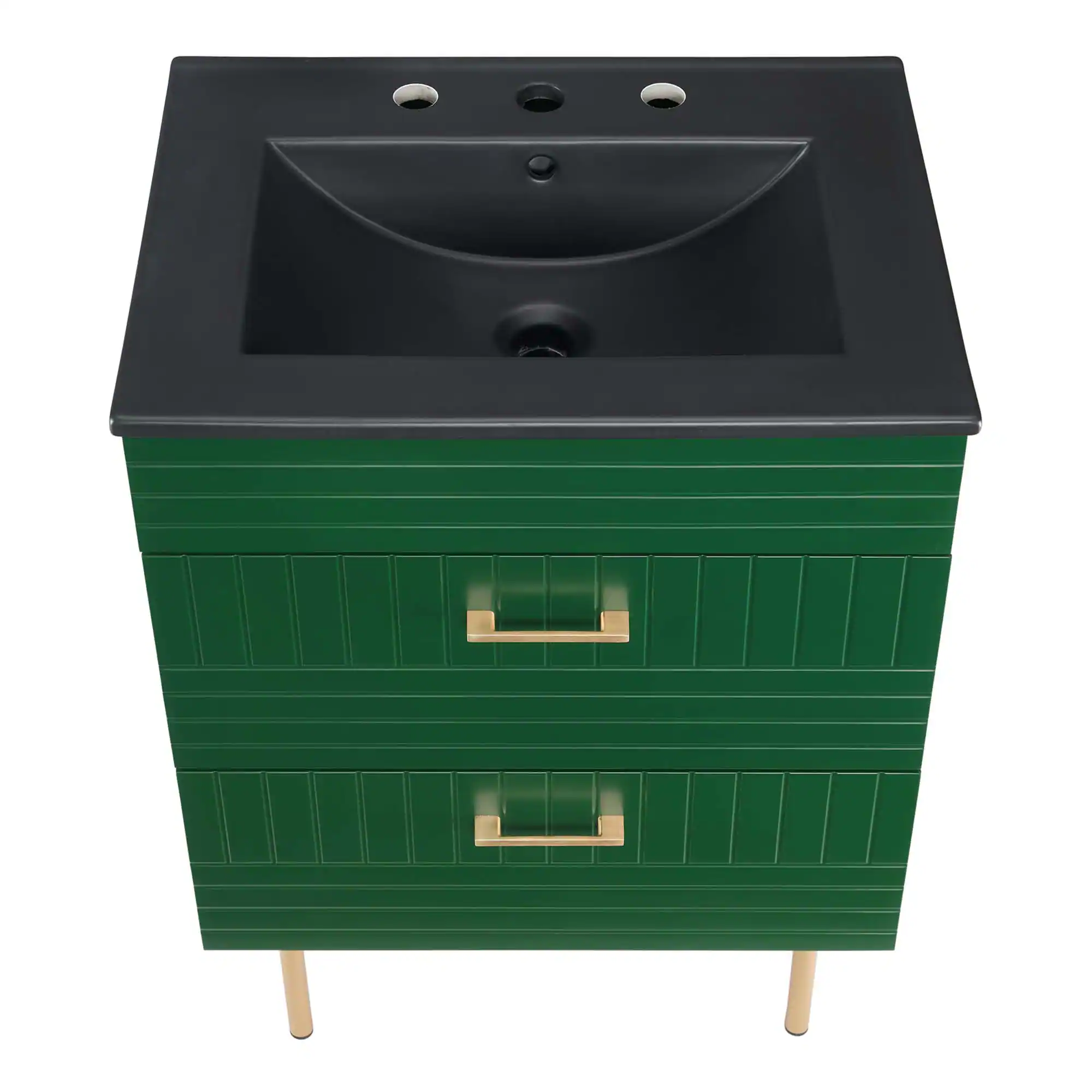 Alt View 4. Modway - Daybreak Bathroom Vanity Basin Included by Modway - Green Black.
