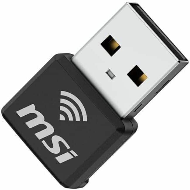 MSI - GUAX18N IEEE 802.11 a/b/g/n/ac/ax Dual Band Wi-Fi Adapter for Computer, Notebook - USB 2.0 - 1.73 Gbit/s - 2.40 GHz - Unknown