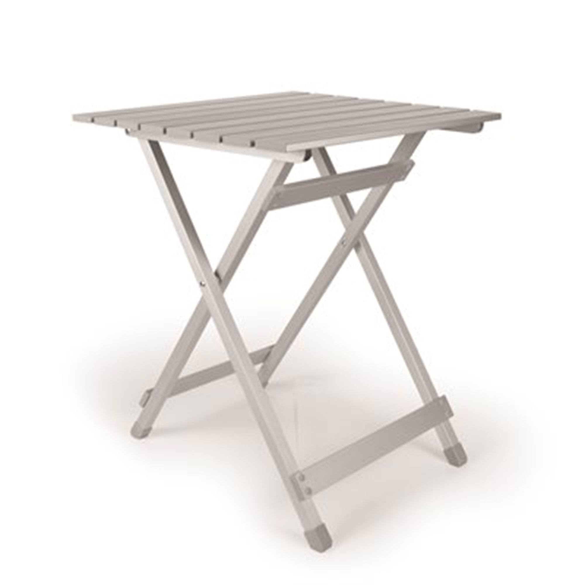 Camco - Large Durable Aluminum Fold Away Multi Use Outdoor Side Table - Silver