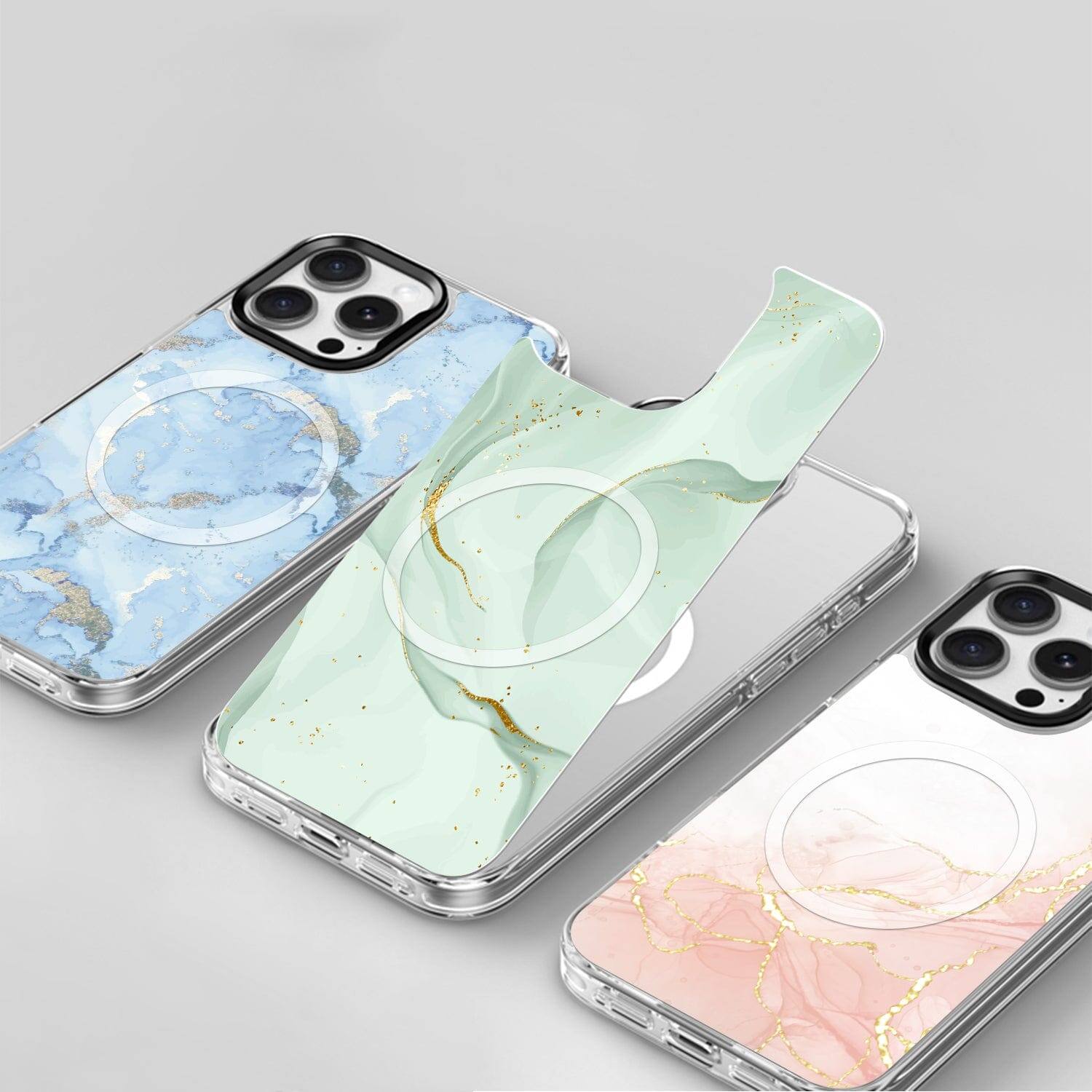Alt View 1. SaharaCase - Inspire Series Case with Swappable Marble Designs -  iPhone 16 Pro - Marble - Marble.