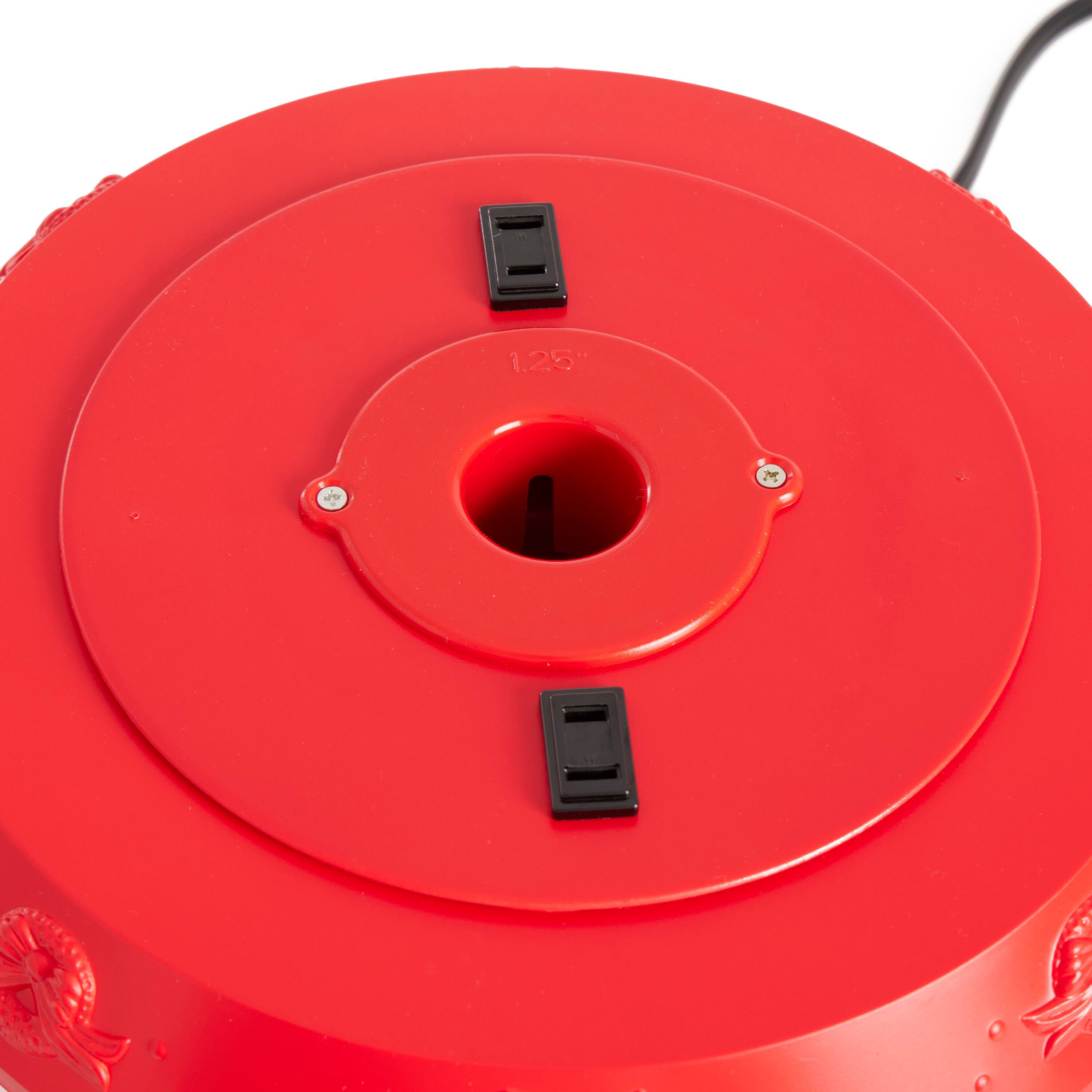 Alt View 7. Home Heritage - Home Heritage 1-1.75" Artificial Christmas Tree Base Rotating Metal Stand, Red - Red.