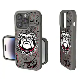 Keyscaper - NCAA - Georgia Bulldogs Paisley iPhone Soft Touch Case - 14 - Gray
