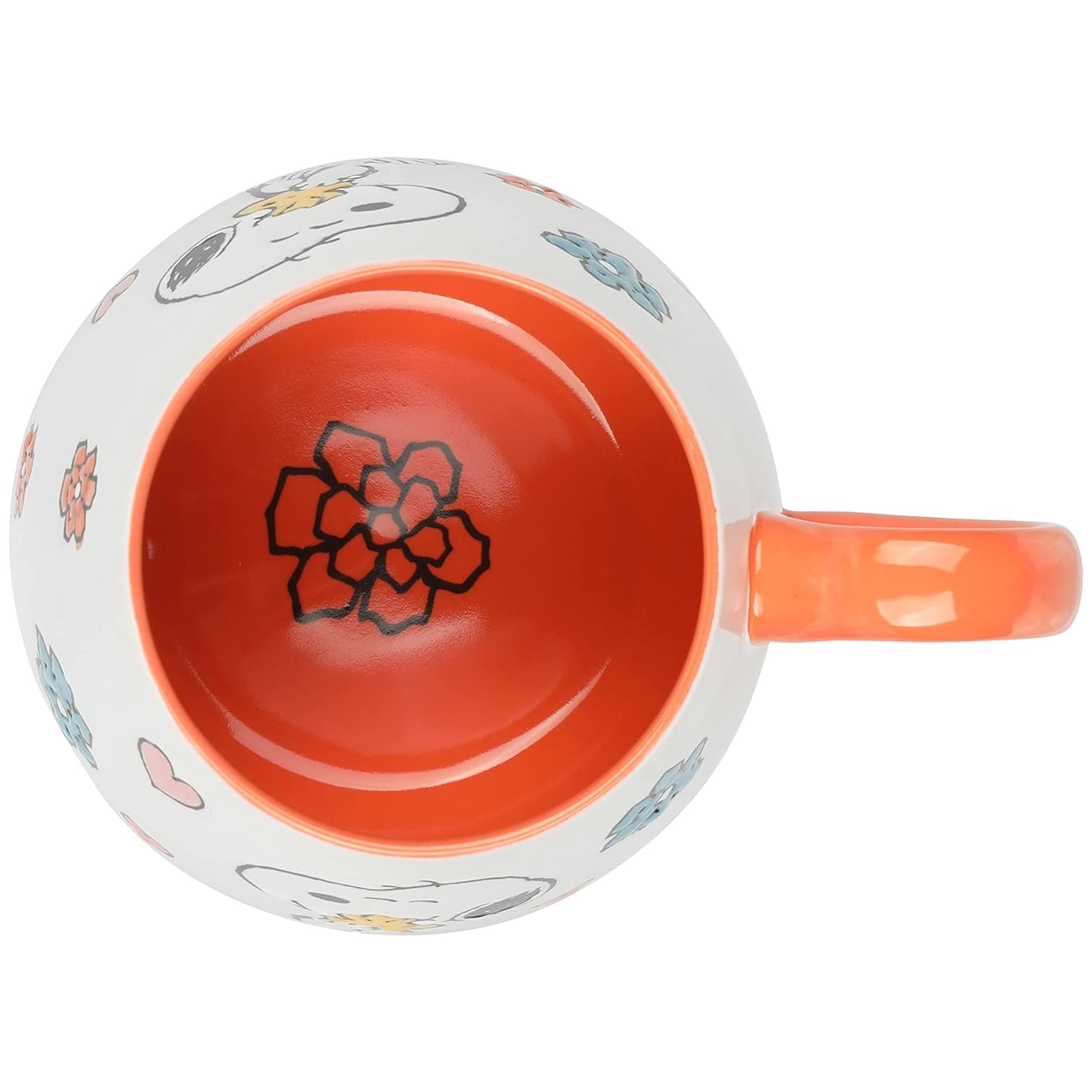 Alt View 4. Peanuts - Peanuts Mothers Baby 4 Piece 20 Ounce Stoneware Belly Mug Set in Orange and Pink - Assorted.