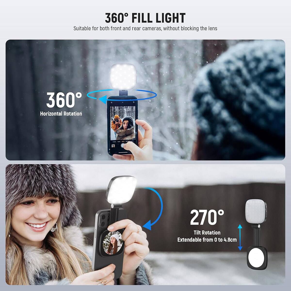 Neewer BASICS NL48B Magnetic Bi Color LED Selfie Light for Smartphones ...