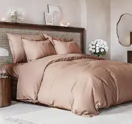 CGK Linens - Luxury Soft Premium Duvet Cover Set - Zipper Closure & Matching Pillow Shams - Mauve