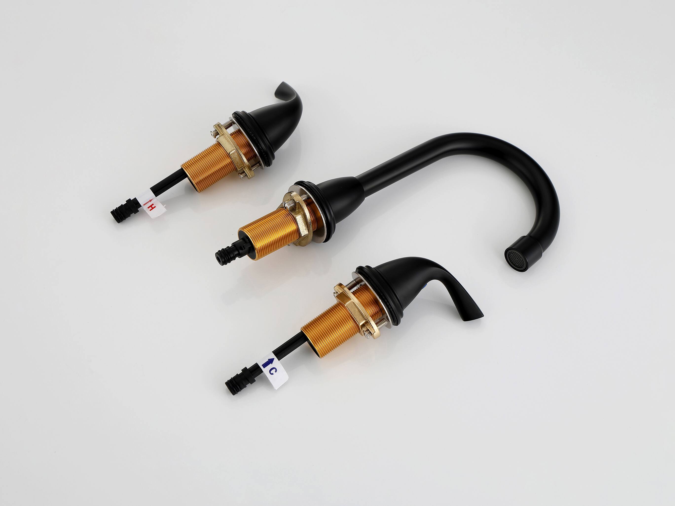 Alt View 7. Bothwa Home - Bothwa Home Bathroom Faucet For bathroom Sink  With Two Handles And Supply Lines - Matt black.