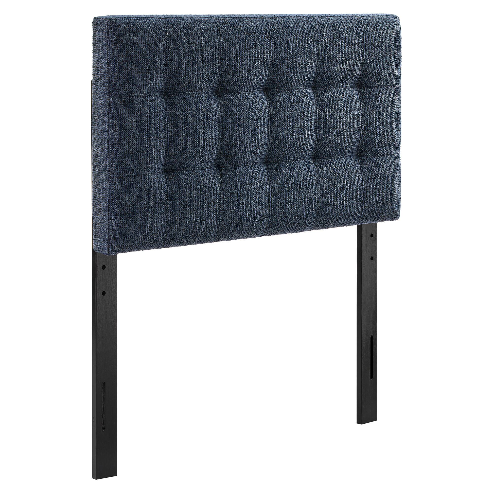 Angle. Modway - Lily Upholstered Fabric Headboard by Modway - Navy.