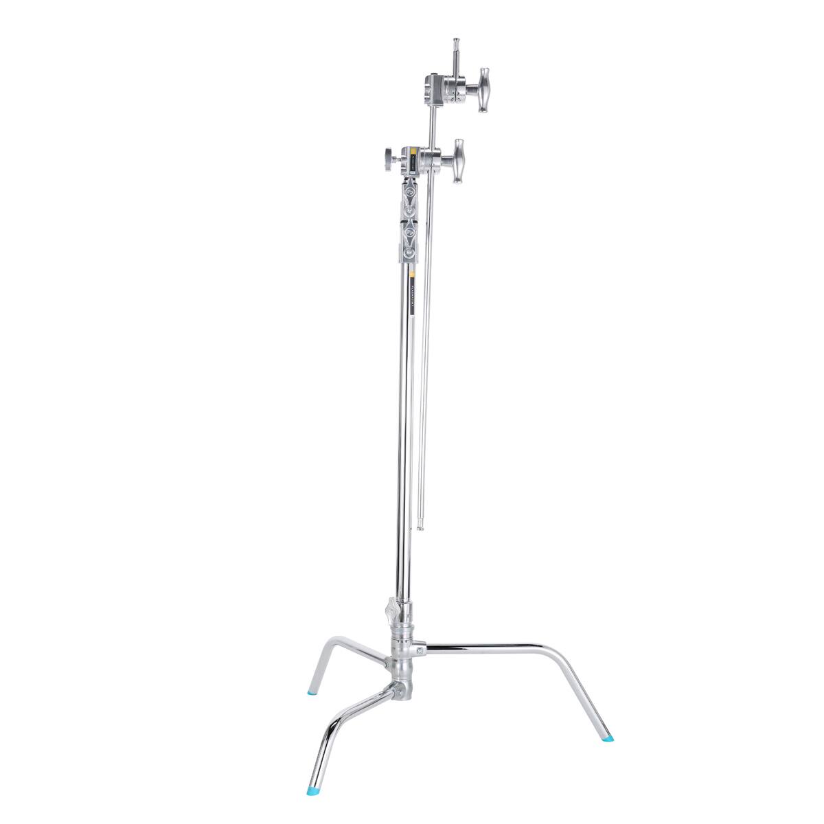 Front. Flashpoint - Flashpoint 40" Quick Release Turtle Base C-Stand Kit with 2.5" Grip Head & 40" Grip Arm (Chrome).