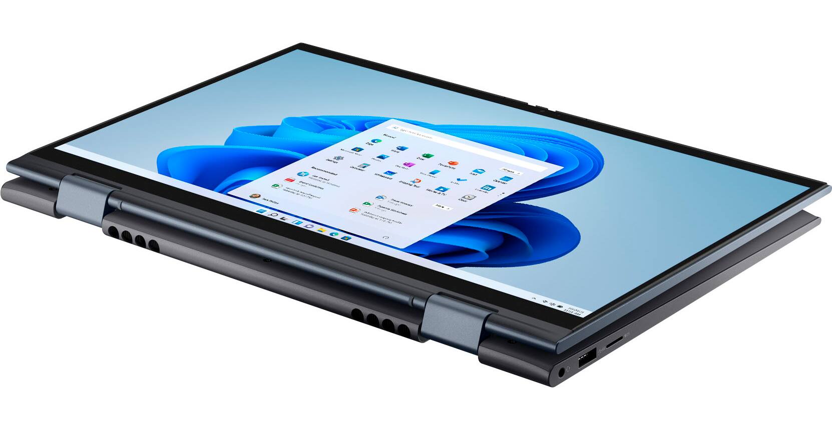 Alt View 3. Dell - Inspiron 7000 2-in-1 14.0" FHD Touchscreen Laptop (AMD Ryzen 7 5700U 8-Core, 16GB RAM, 512GB SSD, Win 11 Home) - Blue.