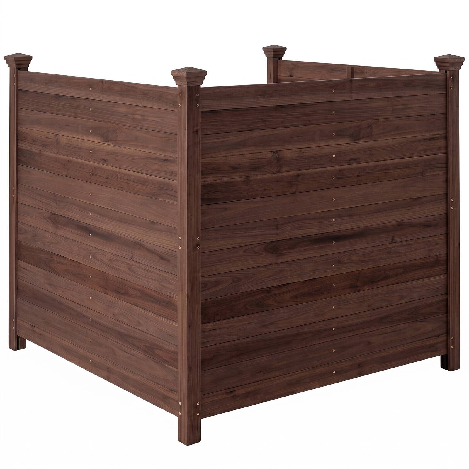 Alt View 9. Costway - Costway Outdoor Privacy Fence, 47 x 47-Inch 3-Panel Air Conditioner Fence for Outside - Brown.