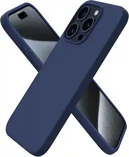 Ornarto - Compatible with iPhone 15 Pro Case 6.1", Slim Liquid Silicone Full Covered Protective Cover - Dark Blue