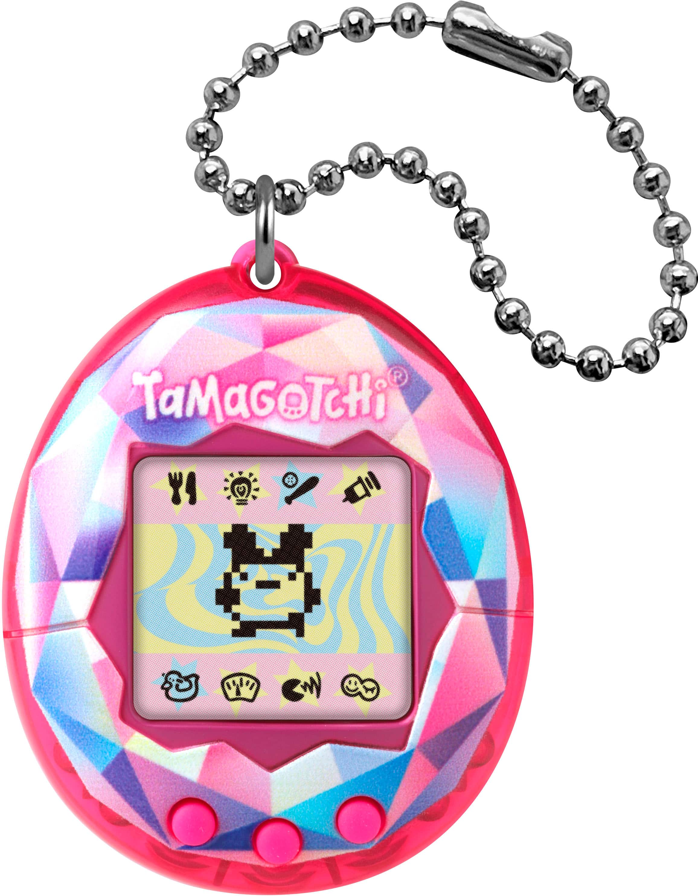 Front. Bandai - 2.1" Original Tamagotchi - Pink Treasure Jewel.