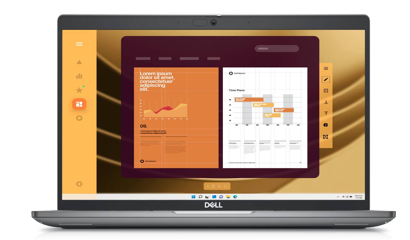 Sure, here is the corrected and grouped text from the image:

---

**Main Text:**
Lorem ipsum dolor sit amet, consectetur adipiscing elit.

**Section 09:**
Lorem ipsum dolor sit amet, consectetur adipiscing elit.

**Time Plane:**
- Lorem ipsum
- Lorem ipsum
- Lorem ipsum

**Bottom Bar:**
Lorem ipsum dolor sit amet, consectetur adipiscing elit.

**Date and Time:**
04/07/2024 11:17:44

**Brand:**
DELL

---