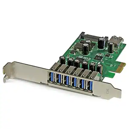 Front. Startech - 7-Port PCI Express USB 3.0 Card - Standard and Low-Profile Design.
