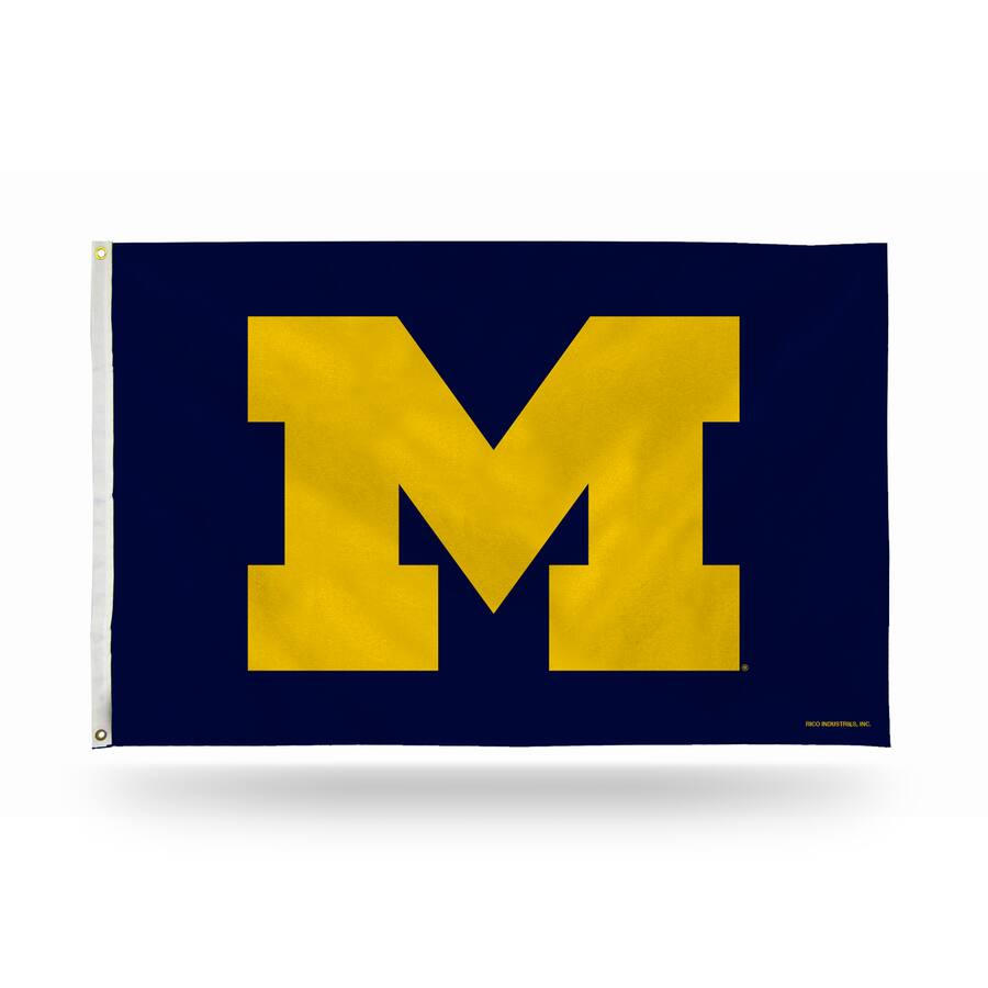3x5 University of Michigan Flag with Michigan Wolverines Logo - A to Z 3x5 University of Michigan Flag with Michigan Wolverines Logo - A to Z