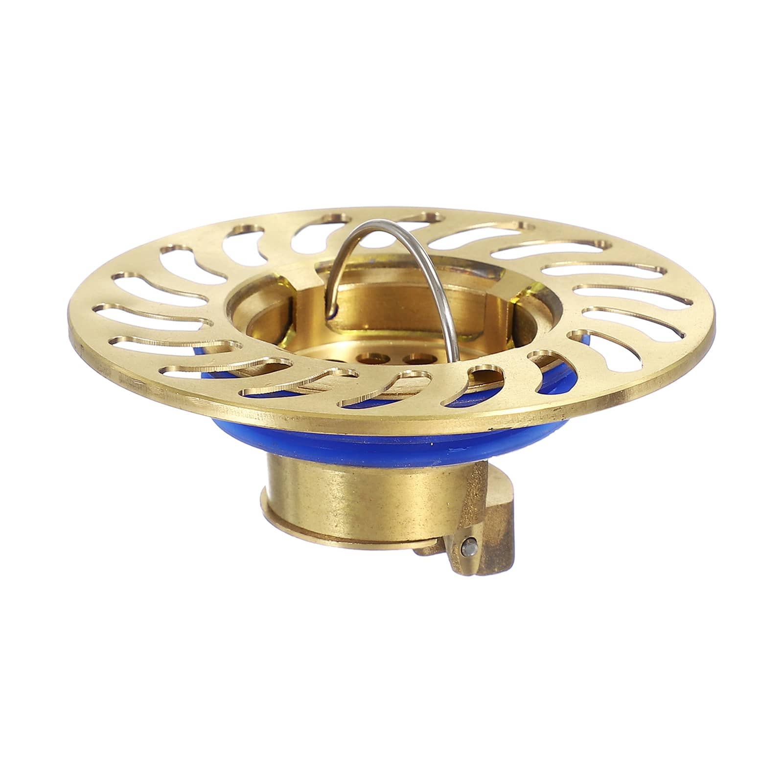 Unique Bargains - Odor Proof Brass Floor Drain Cover Shower Plug Drain Backflow Preventer for 1.3-1.7" Caliber Pipes Tubes Bathroom - Gold