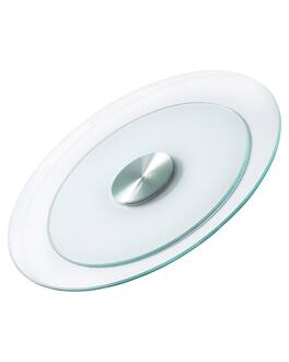 VEVOR - 20 in Glass Lazy Susan Turntable, 360° Rotation Round Tabletop Rotating Tray, Tempered Glass Dining Table Centerpiece - Transparent