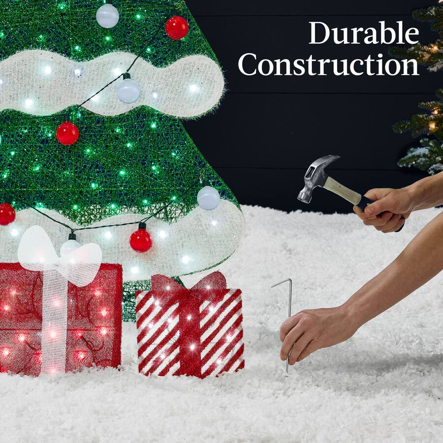 Best Choice Products 6ft Lighted 2D Christmas Tree Outdoor Decor w/ 170 ...