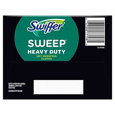 Swiffer Sweep Heavy Duty Dry Sweeping Cloths

0 3700077198 N 21147559 DTR

By Procter & Gamble
Cincinnati, OH 45202

Assembled in Thailand