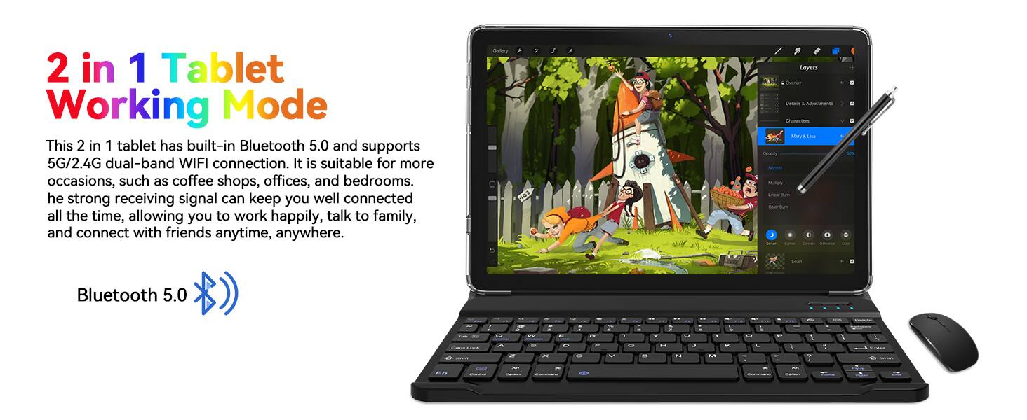 MEIZE Newest 2025 Android 14 Tablet, 128GB+16(8+8 Expand) GB/512GB