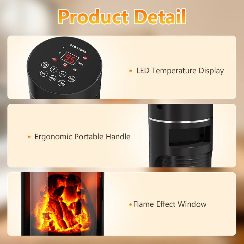 Product Detail

- LED Temperature Display
- Ergonomic Portable Handle
- Flame Effect Window