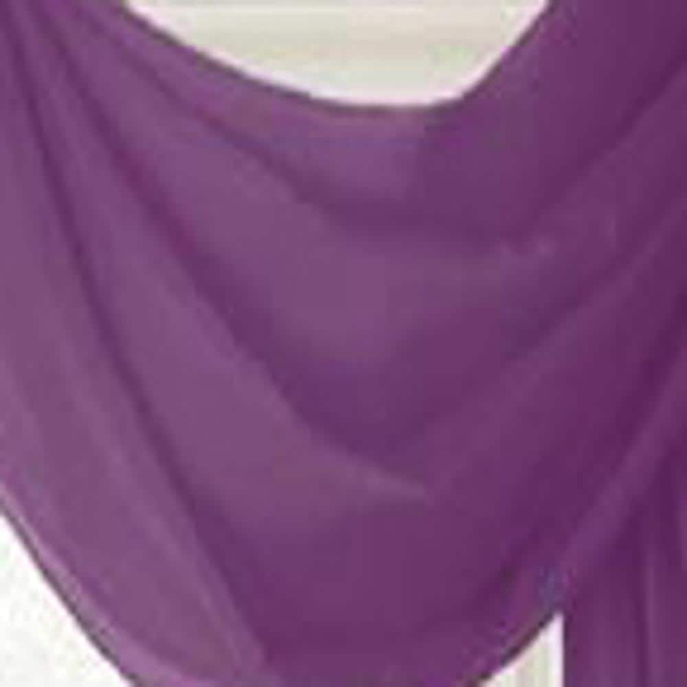 RT Designers Collection - Celine Neon Sheer Curtain Scarf Valance - 55 x 216 Inches - Purple