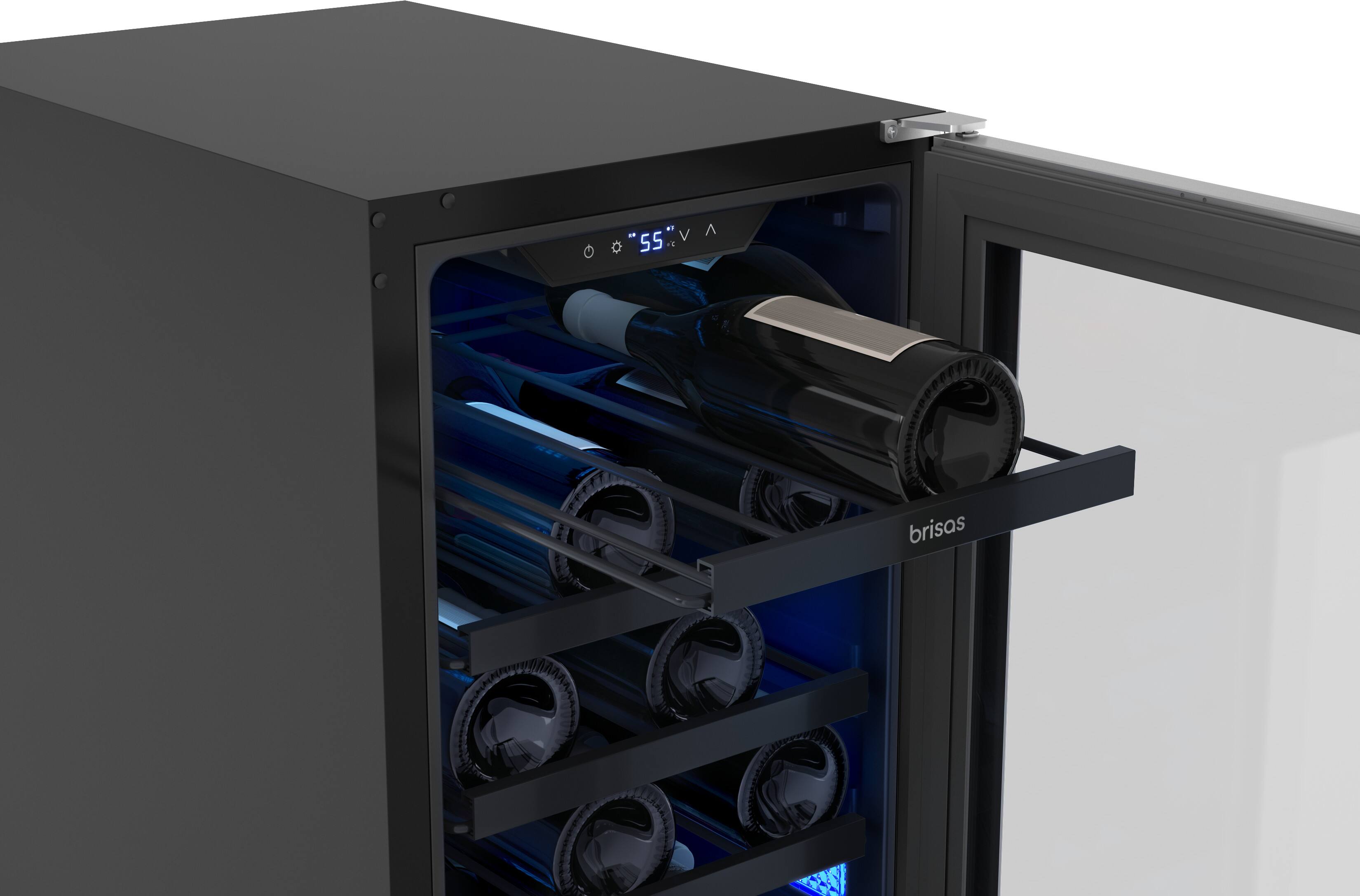 Alt View 18. Zephyr - Brisas 15 in. 28-Bottle Single Zone Wine Cooler - Stainless Steel/Glass.