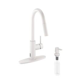 Infrared Sensor Pull Down Kitchen Faucet Sensitive Motion Low Lead Water Safe Ceramic Valve Deck Plate White
