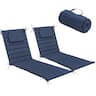 Crestlive Products - 2pc 80in Outdoor Foldable Water Resistant Chaise Lounge Chair Cushion with Ties Blue Patio cushion - Navy