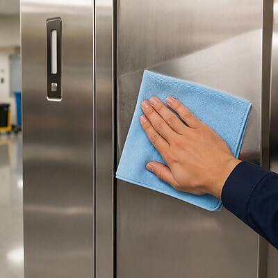 Alt View 4. Coastwide Professional - Microfiber Cloths, 16" x 16", 12/Pack - Blue.