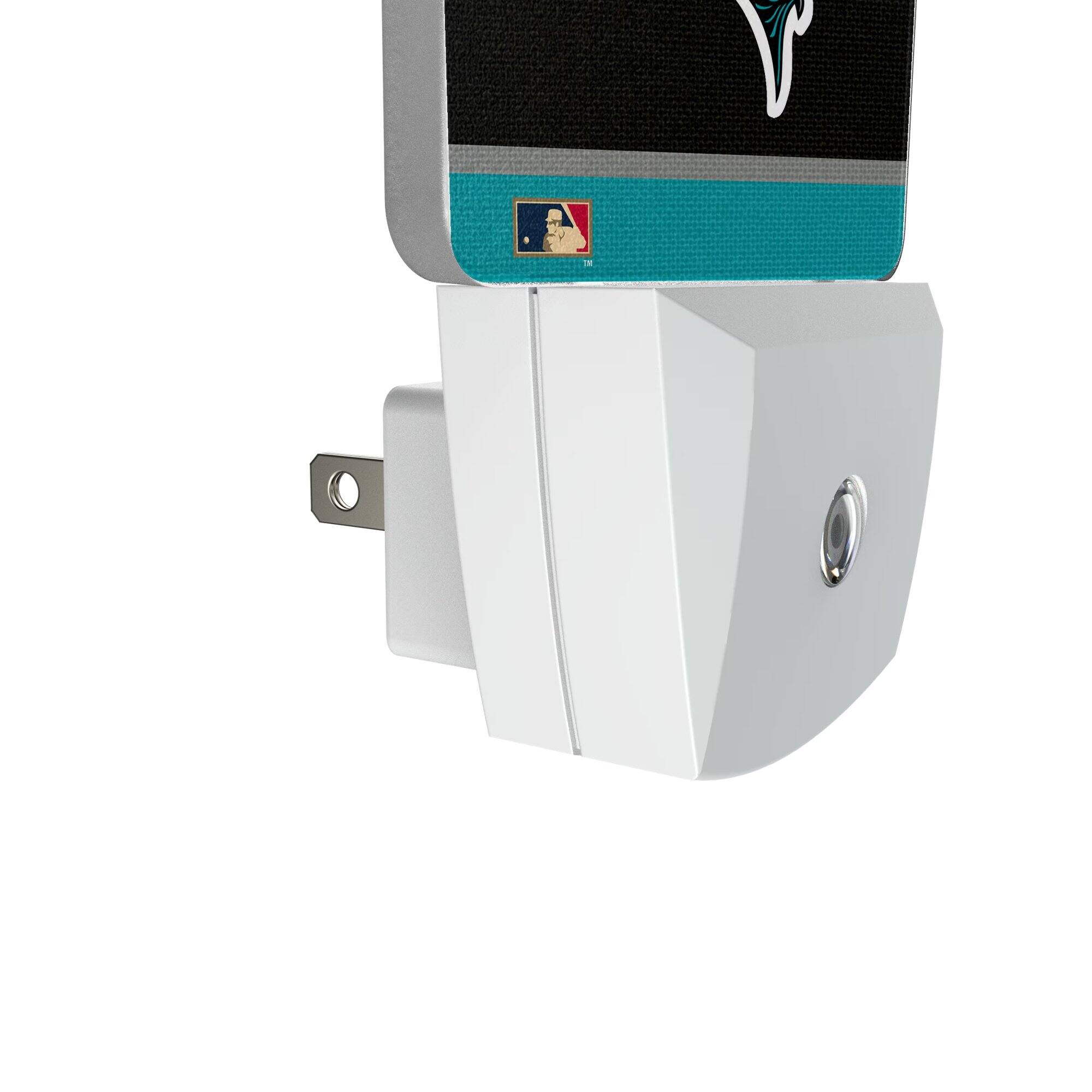 Alt View 2. Keyscaper - Miami Marlins Stripe Design Nightlight 2-Pack - Multicolor.