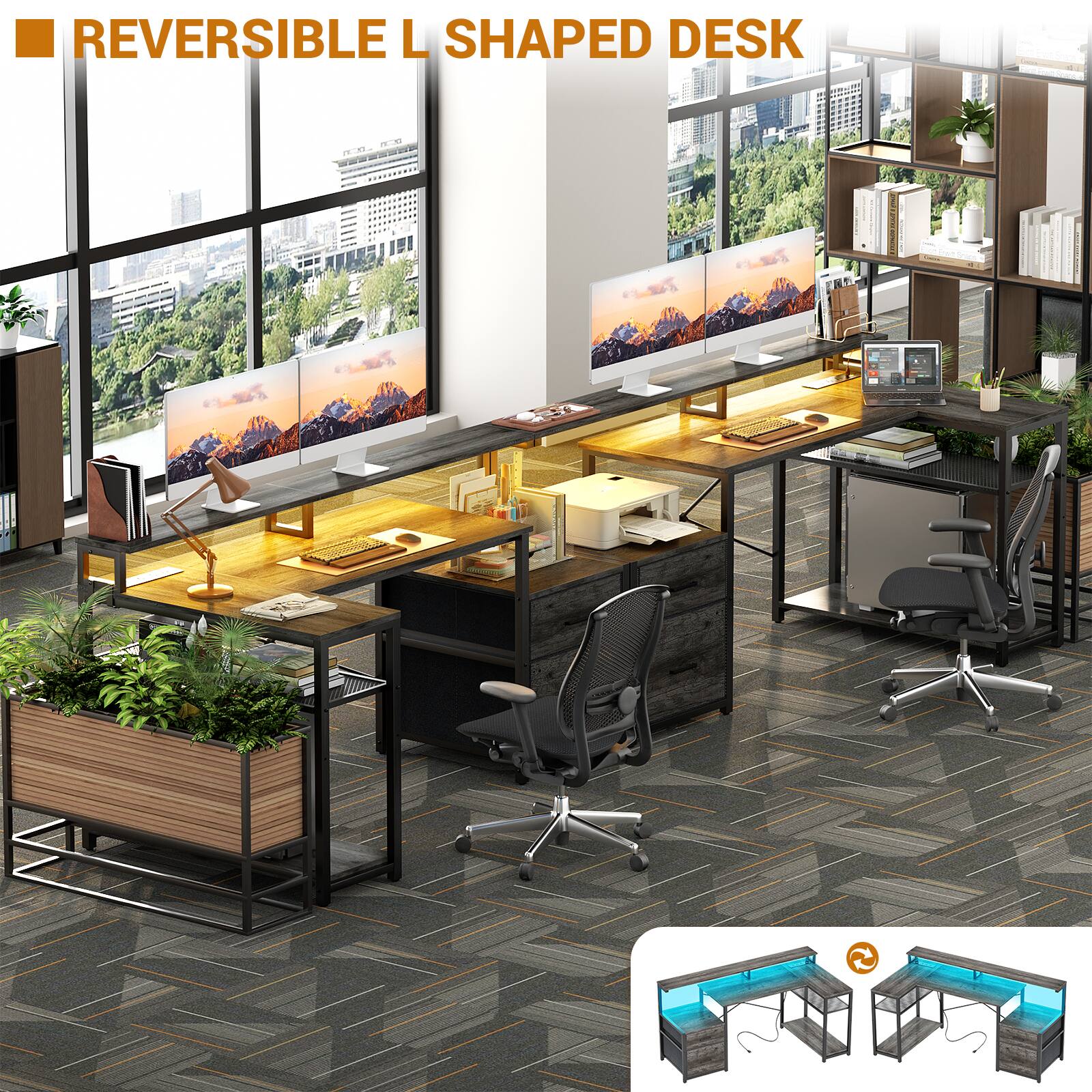 REVERSIBLE L SHAPED DESK