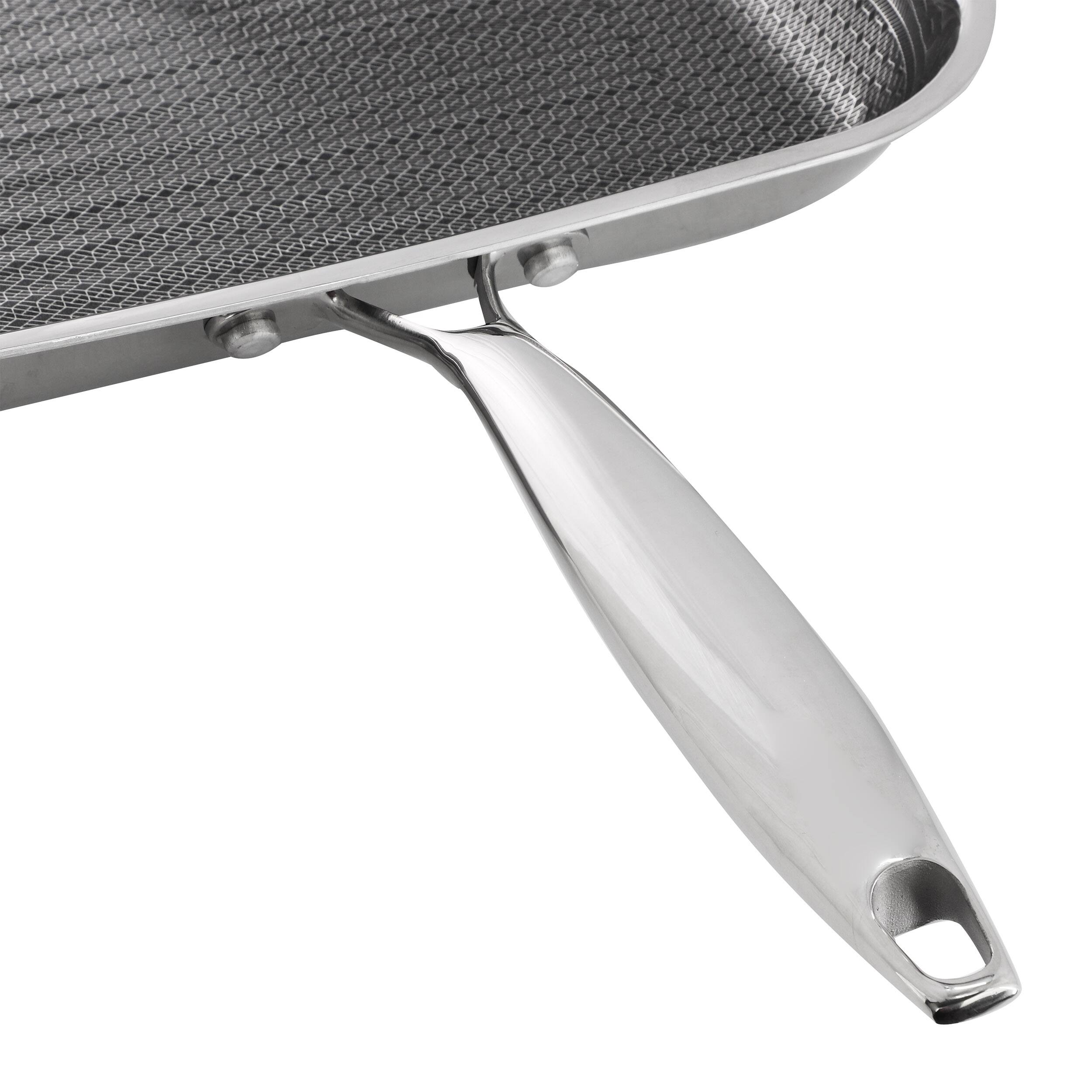 Alt View 1. Oster - Oster Modessa 11in Platinum Collection Hybrid Nonstick Square Grill Pan in Silver - Silver.