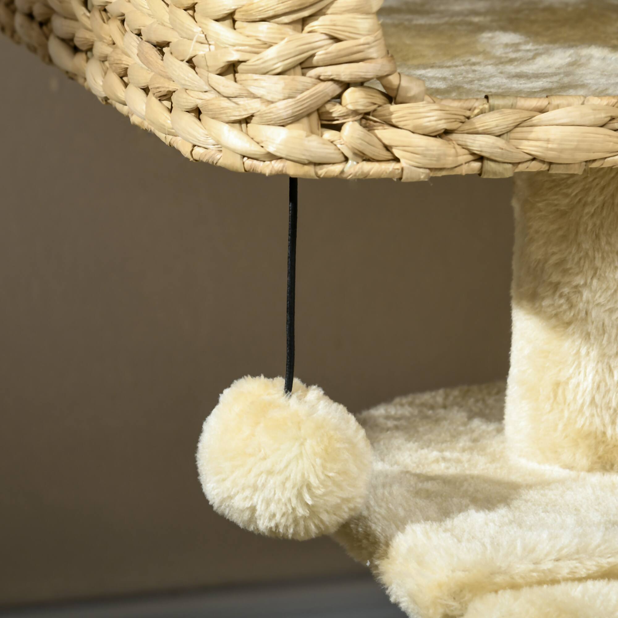 Alt View 4. Pawhut - 38" Cat Tree for Indoor Cats, Cat Tower with Scratching Posts, Ramp, Condo, Toy Balls, Platform, Bed, Ramp - Beige.