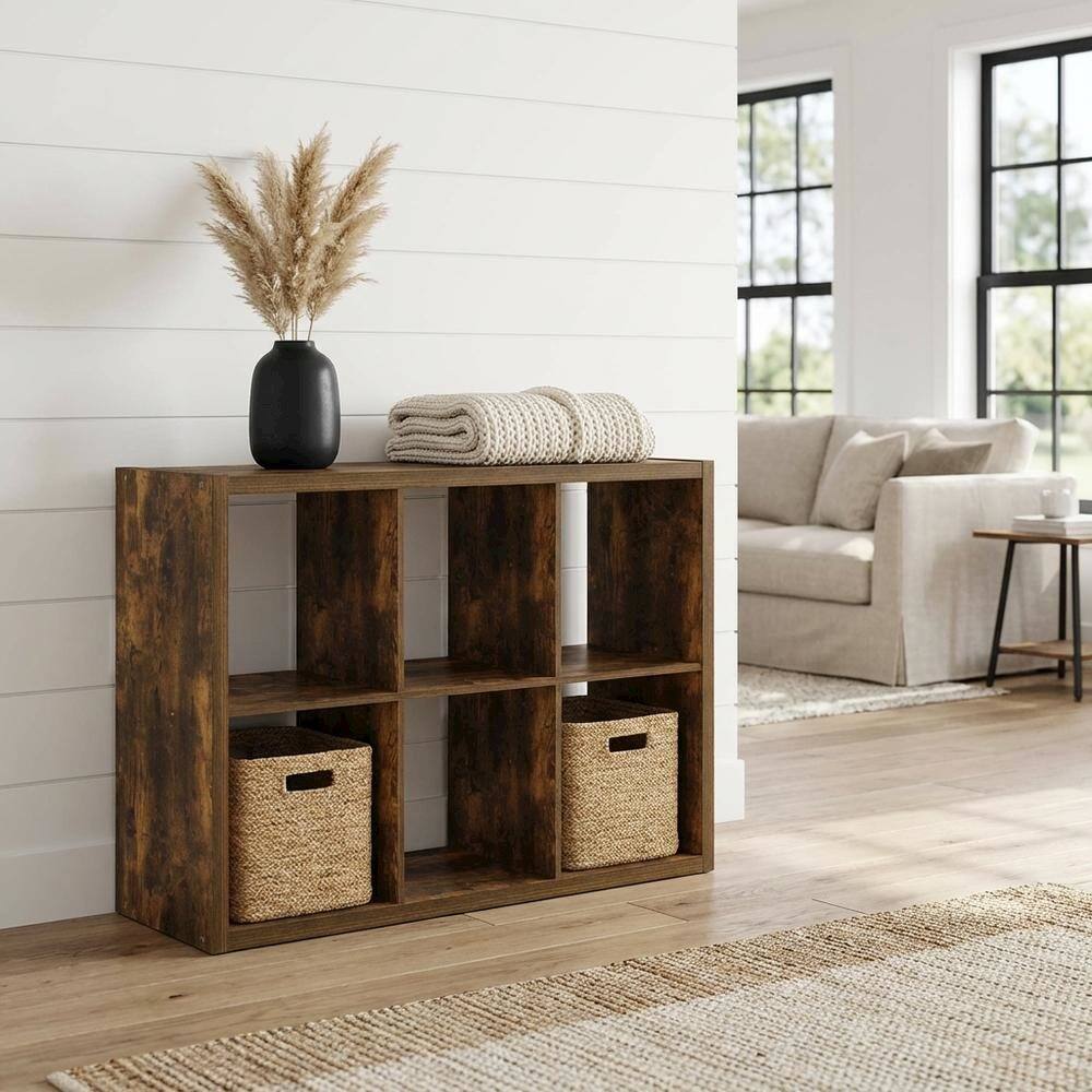 Angle. FurniFact - Wooden bookcase with spacious shelves for organized storage - Amber Pine.
