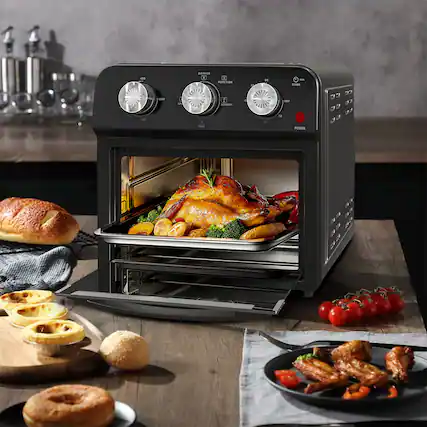 - Air Fryer
- Function
- Timer
- Power
- Defrost
- Grill
- Bake