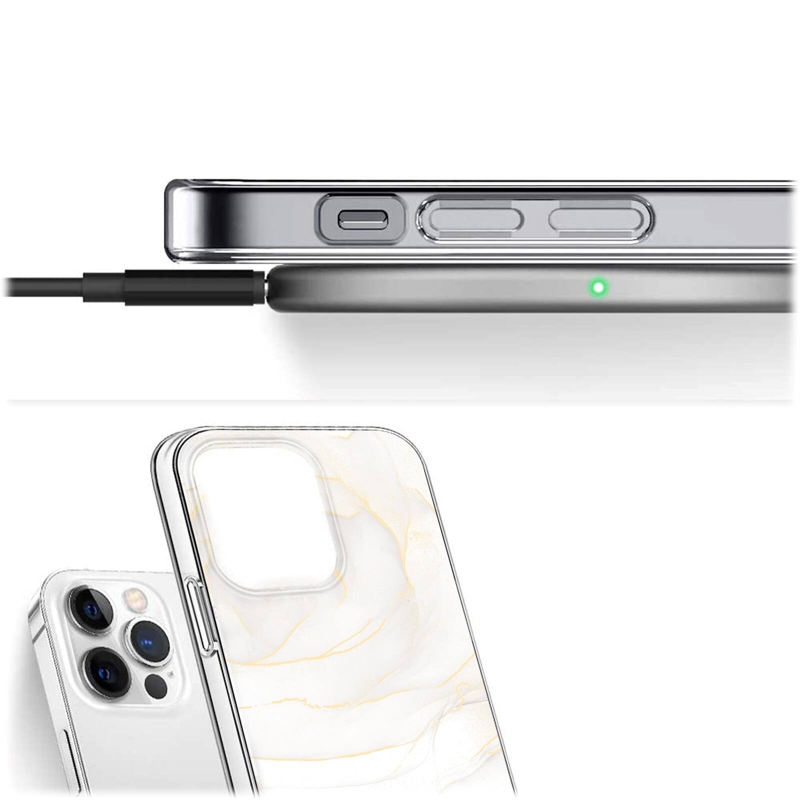 Alt View 12. SaharaCase - Marble Series Case for Apple iPhone 14 Pro - White Marble.