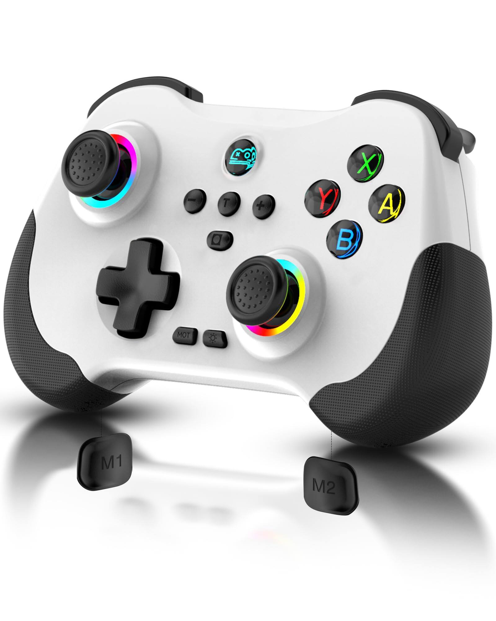 Front. HM 1810 - Mobile Gaming Controller For Ipad/iphone/tablet Cloud Remote Joystick Ios/android Wireless With Macro - White.