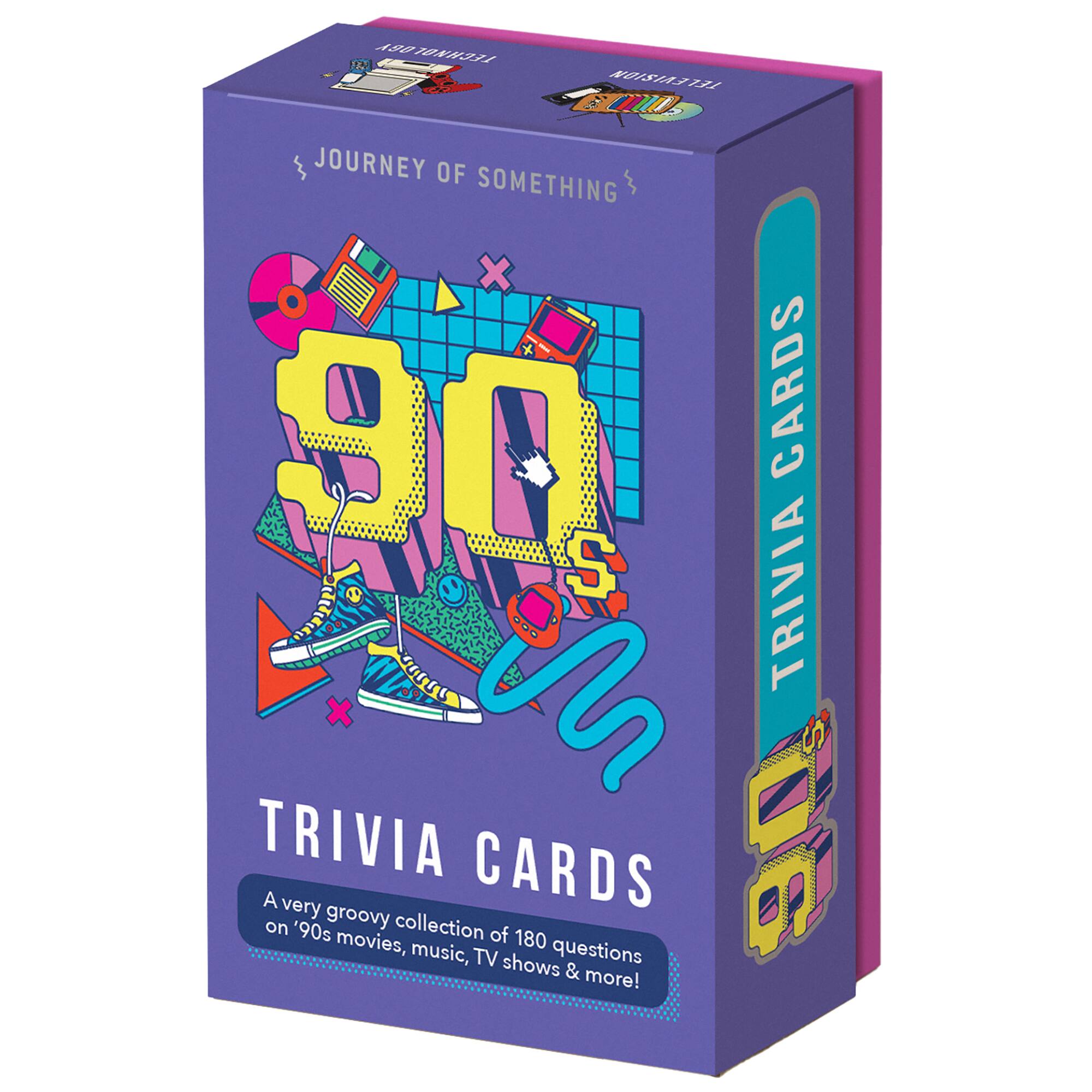 JOURNEY OF SOMETHING 90'S TRIVIA CARDS

A very groovy collection of 180 questions on '90s movies, music, TV shows & more!