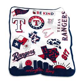 Logo Brands - Texas Rangers 50'' x 60'' Native Raschel Plush Throw Blanket - Multicolor