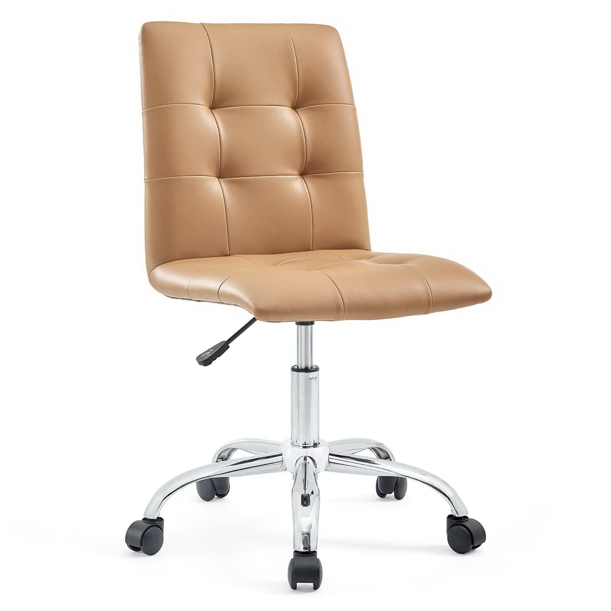 Prim Armless Mid Back Office Chair by Modway - Brown