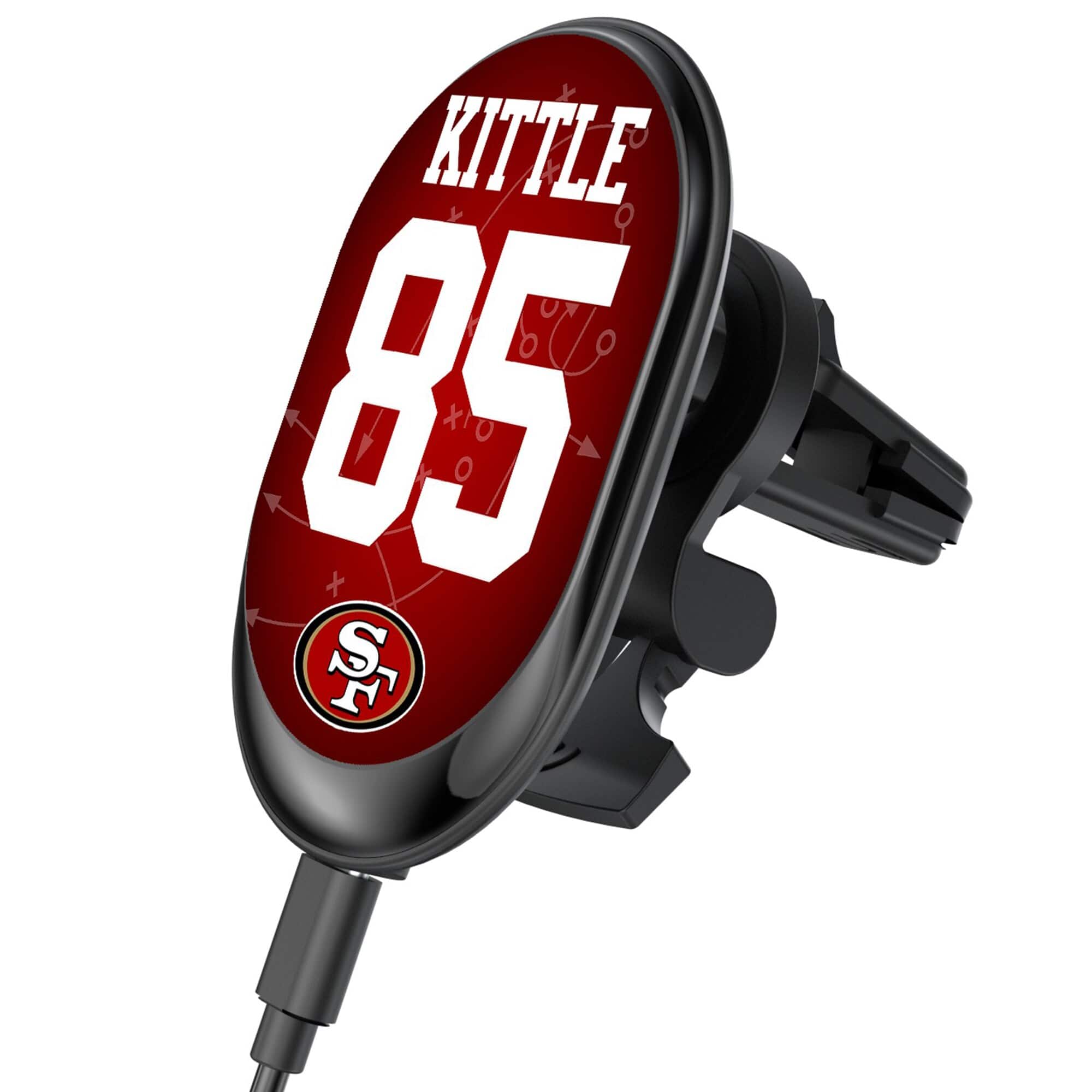 Keyscaper - George Kittle San Francisco 49ers Wireless Magnetic Car Charger - Black