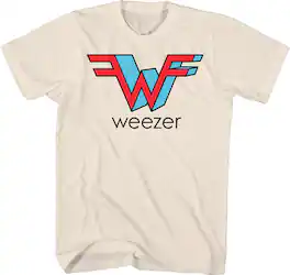 PopMarket - Weezer - Weezer - Weezer Logo T-Shirt - Large Natural TS0100WZRA3 - APPAREL - Multicolor