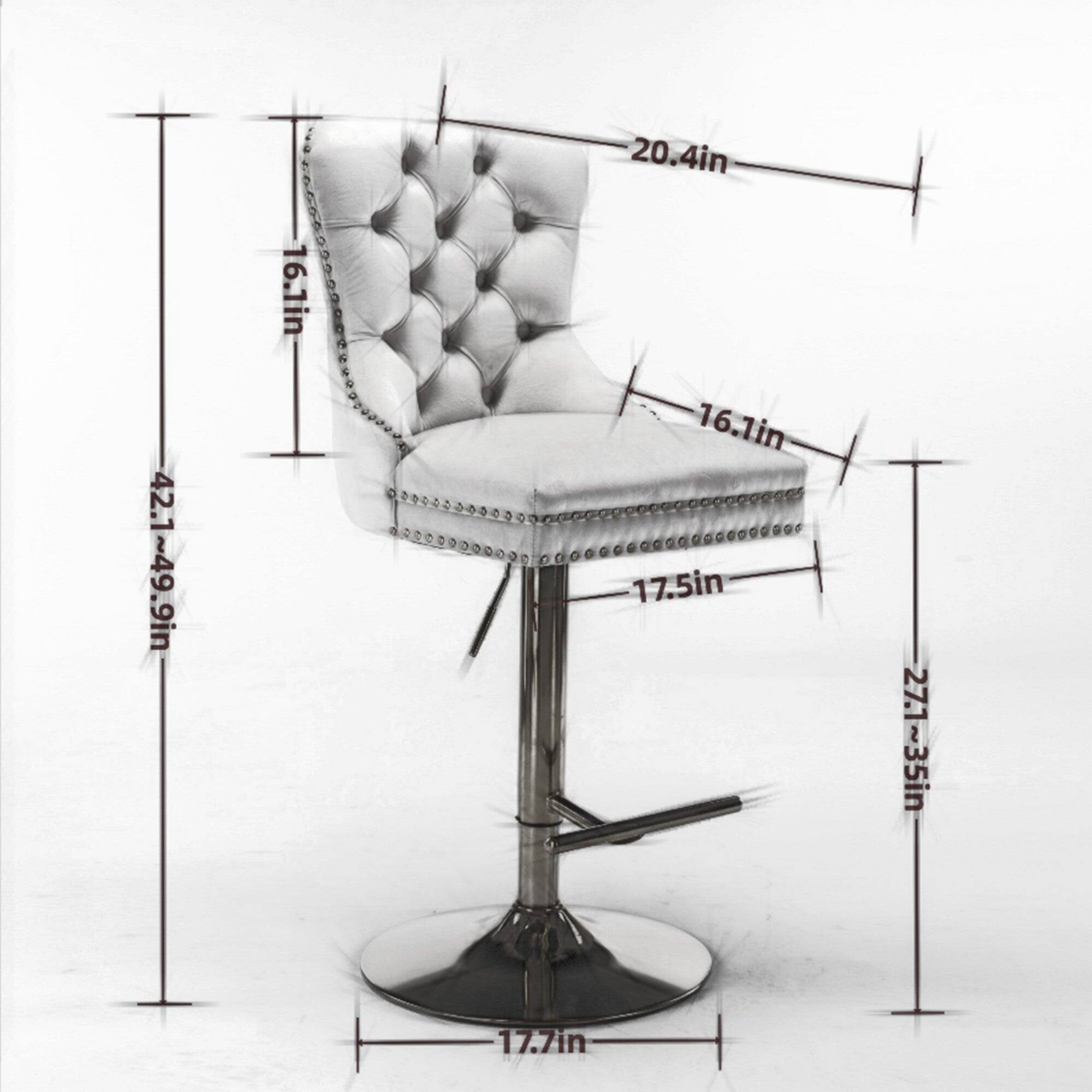 42.1~49.9in  
16.1in  
20.4in  
16.1in  
17.5in  
27.1~35in  
17.7in