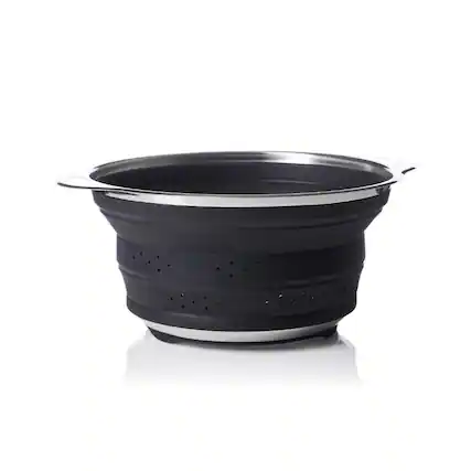 Front. Better Houseware - Better Houseware 733 Silicone Collapsible Colander, Black - black.
