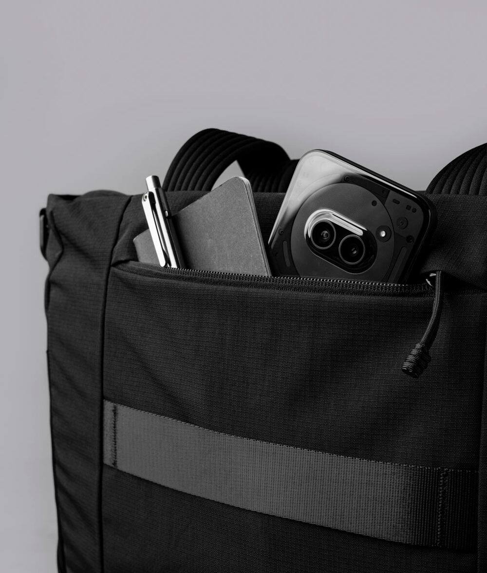 Alt View 7. ALPAKA - Bravo Tote V2 Laptop Tote Bag for Work & Travel, Fits 16" MacBook Pro & 14” Tablet, Handheld & Crossbody - Black Axoflux 400D.