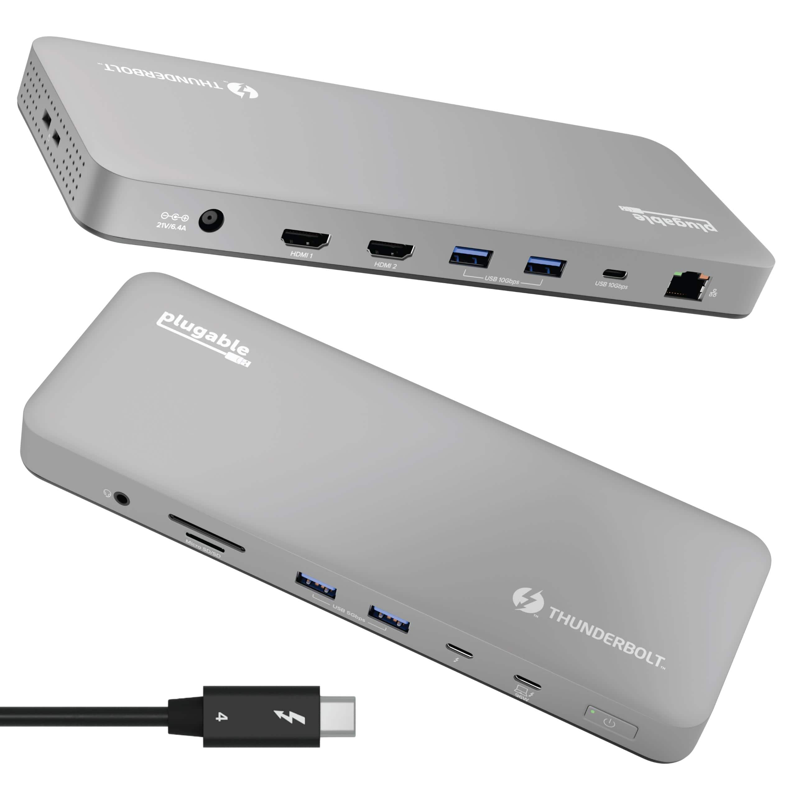 Plugable Thunderbolt 4ハブ　USBC-HDMIアダプター付 Amazon.com: Plugable Thunderbolt 4 Hub Bundle Includes USB-C
